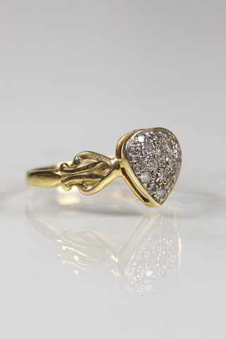 Vintage 9ct Diamond Heart Ring - product images  of 
