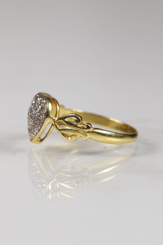 Vintage 9ct Diamond Heart Ring - product images  of 