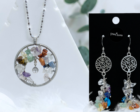 Gehilon,Tree,of,Life,Harmonae,pendant, trendy, fashion, jewelry, silver, necklace, chain, reiki, chakra, tree of life, chakra tree of life, wire wrapped, tree