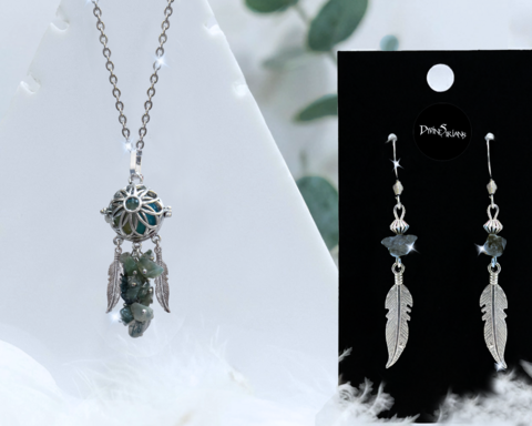 Janeuvx,Xyphyros,Agate,Sun,Harmonae,pendant, trendy, jewelry, necklace, chain, chakra, Blue Agate, Indian Agate, dreamcatcher