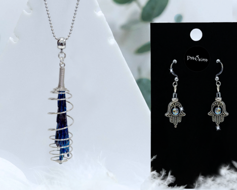 Kysz,KeIkihfe,Feather,Harmonae,trendy, fashion, jewelry, silver, necklace, chain, reiki, chakra, bismuth, peacock ore, titanium quartz, rainbow bismuth, rainbow