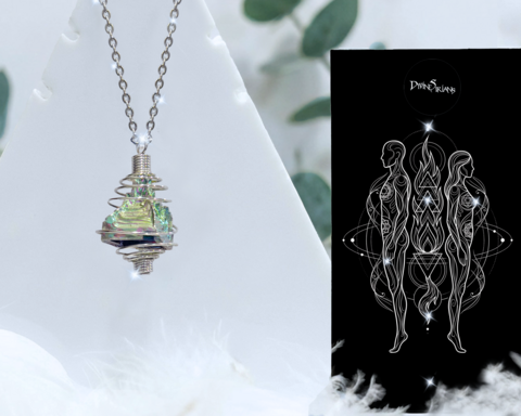 Kysz,Najaem,Bismuth,Pendant,trendy, fashion, jewelry, silver, necklace, chain, reiki, chakra, bismuth, peacock ore, titanium quartz, rainbow bismuth, rainbow