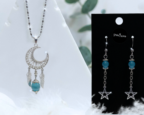 Zjon,Raveix,Crest,Cat's,Eye,Harmonae,pendant, trendy, fashion, jewelry, silver, necklace, chain, pendulum, reiki, chakra, Blue Cat's eye, cats eye, cat's eye, angel