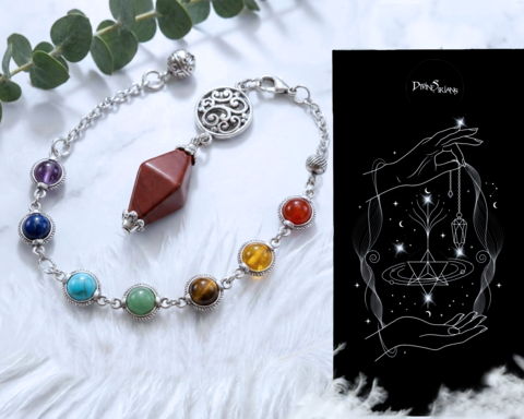 Gehilion,Red,Jasper,Arkeir,Knova,pendant, trendy, fashion, jewelry, necklace, chain, pendulum, reiki, chakra, terminated point, red jasper, Red Onyx, Tiger Eye, Emperor Stone, Turquoise, Blue Lapis, Amethyst