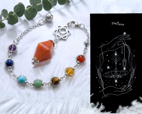 Gehilion,Carnelian,Arkeir,Knova,pendant, trendy, fashion, jewelry, necklace, chain, pendulum, reiki, chakra, terminated point, Carnelian, Red Onyx, Tiger Eye, Emperor Stone, Turquoise, Blue Lapis, Amethyst