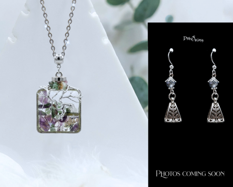 Thrian,Tourmaline,Squareveil,Faiseja,Harmonae,pendant, trendy, jewelry, necklace, chain, reiki, chakra, quartz, floating locket, crystals, Tourmaline, Black Tourmaline