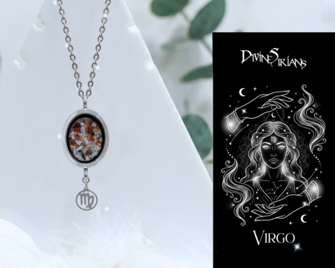 Thrian,Veraexn,Tameairo,Trinity,Pendant,pendant, trendy, jewelry, necklace, chain, reiki, chakra, quartz, floating locket, zodiac, horoscope, zodiac signs, crystals, virgo, amazonite, carnelian