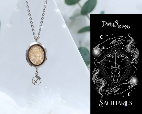 Thrian,Segaxn,Tameairo,Planetary,Pendant,pendant, trendy, jewelry, necklace, chain, reiki, chakra, quartz, floating locket, zodiac, horoscope, zodiac signs, crystals, Sagittarius, topaz, zodiac and horoscope