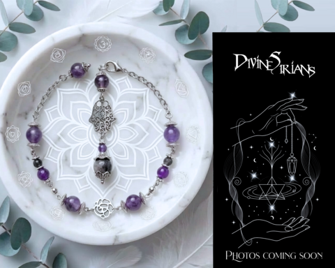 Xolun,Amethyst,Mireth,Knova,pendant,trendy,fashion,jewelry,silver,necklace,chain,pendulum,reiki,chakra, Amethyst, Larvikite, pendulum, bracelet, Necklace, hamsa hand, rose