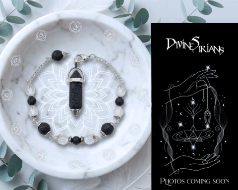 Geinev,Lava,Stone,and,Glass,Vwek,Knova,pendant, trendy, fashion, jewelry, silver, necklace, chain, pendulum, reiki, chakra, terminated point, natural stone, Lava stone, glass