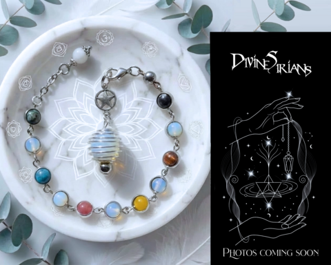 Leikuut,Necihe,Opal,7,Chakra,Knova,pendant,trendy,fashion,jewelry,silver,necklace,chain,pendulum,reiki,chakra,opal, howlite, african turquoise, apatite, Strawberry Quartz, yellow jade,  Red Tiger Eye, Snowflake Obsidian pendulum