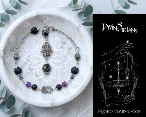 Geinev,Larvikite,Lava,Faiwalev,Hamsa,Knova,pendant, trendy, jewelry, necklace, reiki, chakra, quartz, crystals, STAINLESS STEEL, lava stone, hamsa, hamsa hand, larvikite