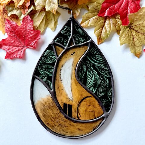 Custom,Order,for,Linda,Home decor, sun catcher, stained glass, fox