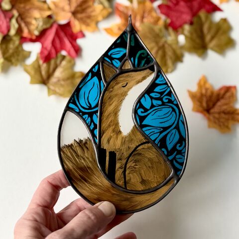 Custom,Order,for,Caroline,Home decor, sun catcher, stained glass, fox