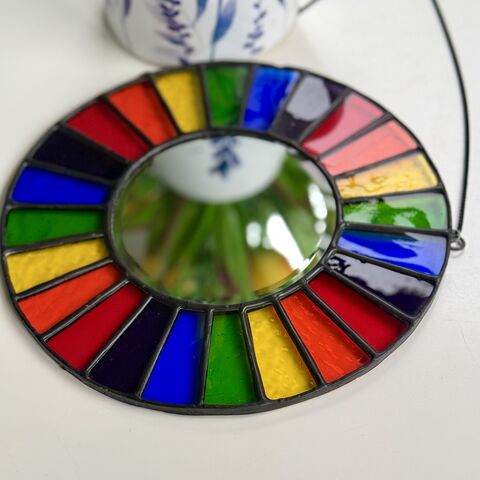 Stained,Glass,Mirror,Multicoloured,Stained glass, mirror 