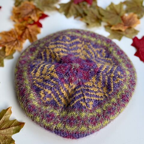 Hand,Knitted,Fair,Isle,Tam