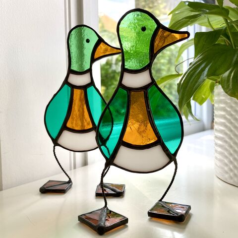 Custom,Order,for,Martti,Stained glass, duck, mallard, duck lover, handmade gifts