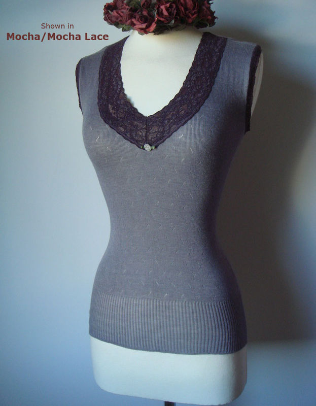 Wow Now 65%+ Off!! Our Mocha Wide Lace Sleeveless Vest - product image  