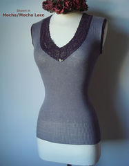 Wow Now 65%+ Off!! Our Mocha Wide Lace Sleeveless Vest - product images 5 of 5