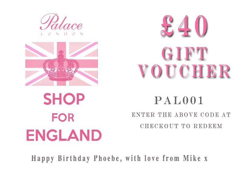Palace London Personalised Gift Voucher £40 Palace London Limited
