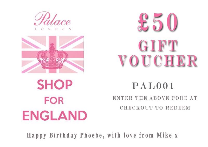 Palace London Personalised Gift Voucher £50 Palace London Limited