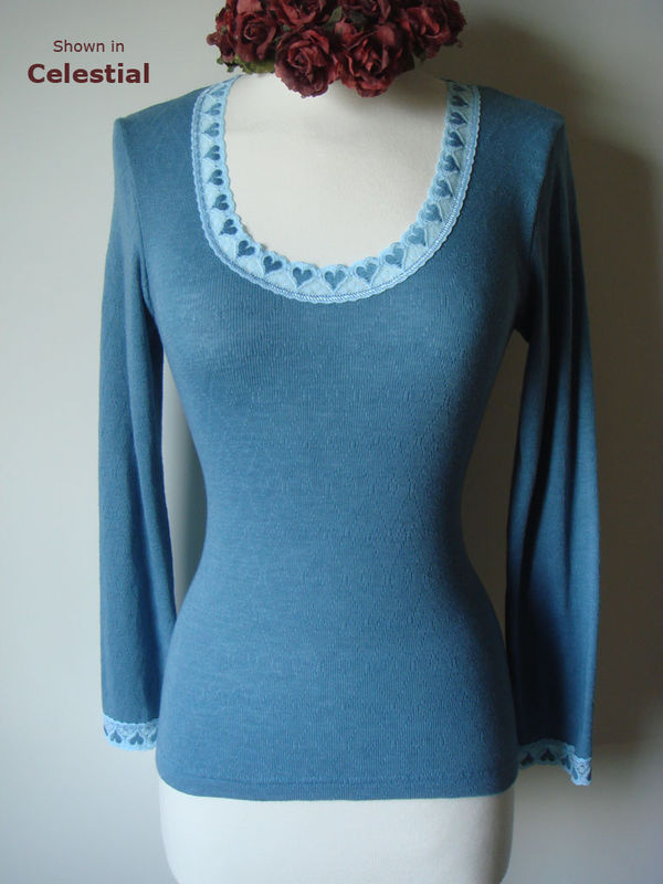 Wow 60% Off More Colours and Sizes!! Our Heart Lace Long Sleeve Top - product image  