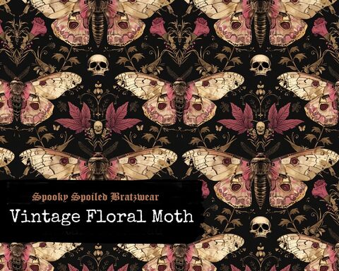 Floral,Moth,and,Skulls,Bamboo,Jersey,ROMPER,halloween