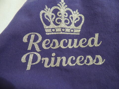 Large,Rescued,Princess,Glitter,Purple,Tshirt