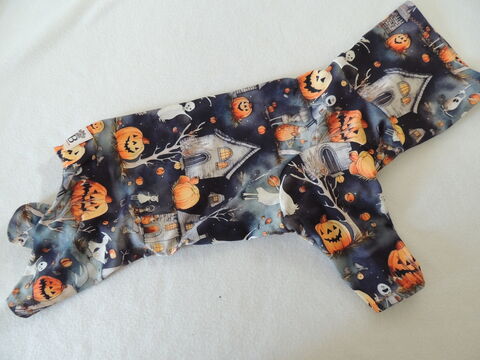 MEDIUM,Organic,Bamboo,Jersey,Halloween,Town,Romper