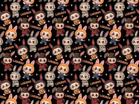 LabuBOO,Halloween,Monsters,Bamboo,Jersey,Romper,labubu