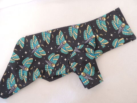 Skully,Moth,Blue,Cotton,Lycra,Soft,Jersey,ROMPER,halloween