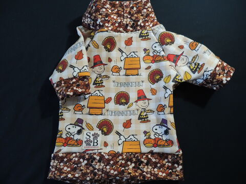 SMALL,RTS,Peanuts,Thanksgiving,Cotton,Dog,Shirt