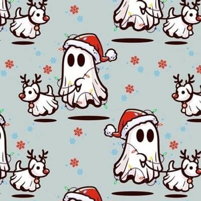 Santa,Ghost,Pup,Jersey,ROMPER,christmas, santa, ghost pup