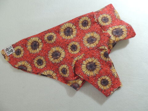 SMALL,RTS,Sunflowers,Bandana,Print,Cotton,Knit,Dog,Shirt