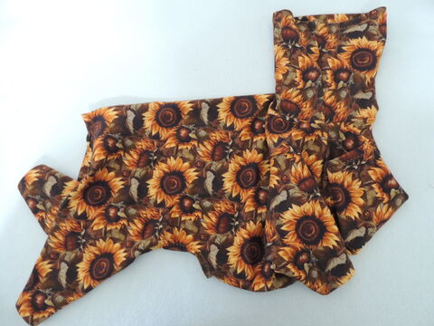 Chocolate,Sunflower,Dream,Organic,Bamboo,French,Terry,ROMPER,sunflowers
