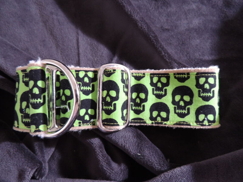 IN STOCK Lime Skull Limited Slip Dog Collar 12" - product images  of 