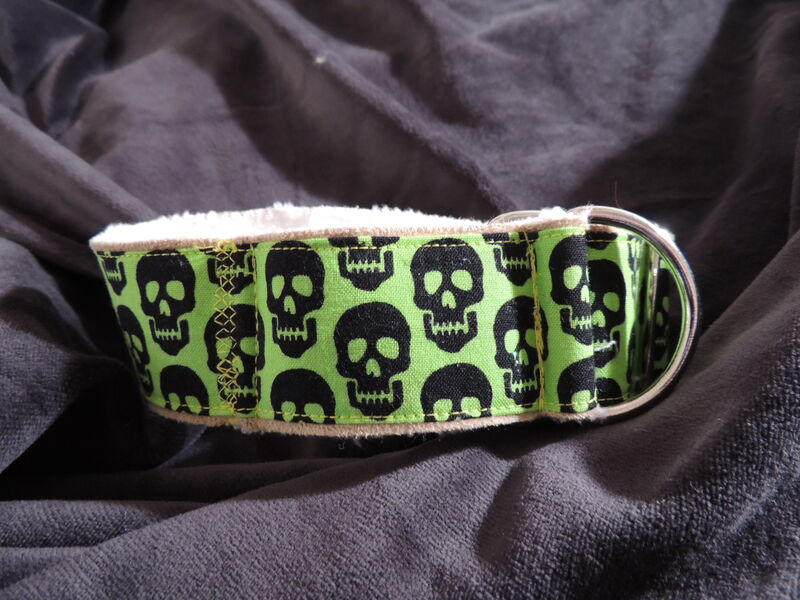 IN STOCK Lime Skull Limited Slip Dog Collar 12" - product images  of 