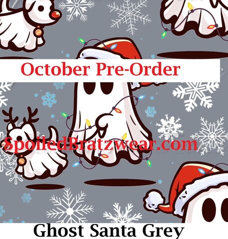 PRE-ORDER,Ghost,Santa,Dog,Walker,Grey,Knit,Romper-preorder,pricing,peanuts, christmas, ghost walker