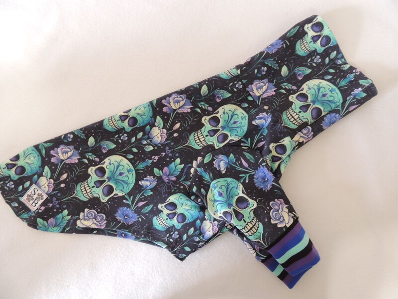IN STOCK LARGE-Neon Purple Skulls Cotton Knit Dog Shirt - product images  of 