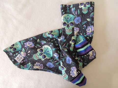 IN,STOCK,LARGE-Neon,Purple,Skulls,Cotton,Knit,Dog,Shirt
