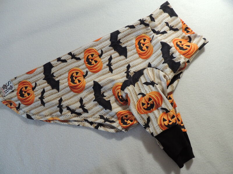 MEDIUM IN STOCK Pumpkins and Bats Bamboo Jersey Dog Tshirt -Halloween - product images  of 