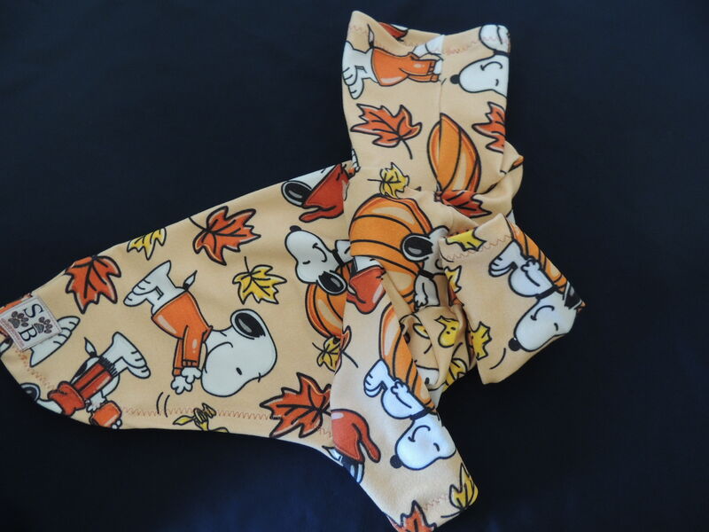 Snoopy Fall Skinny Fleece Custom Made Fleece Dog Sweater or Vest - product images  of 