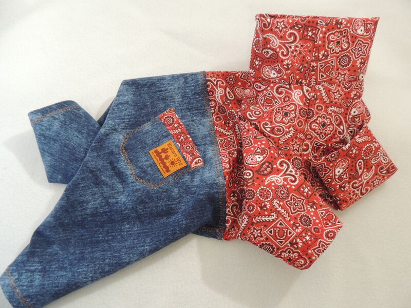 Cozy Flannel and Jeans Dog Romper Western Wag - product images  of 