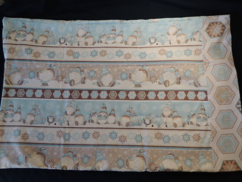 Snow Gnomes Designer Flannel QUEEN Pillow Case - product images  of 