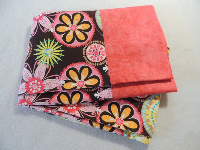 Handmade QUEEN Cotton Pillowcase-Mod Floral - product images  of 