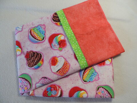 Handmade,QUEEN,Cotton,FLANNEL,Pillow,Case,Sweet,Cupcakes