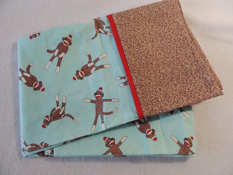 Handmade,QUEEN,Cotton,Pillowcase,Sock,Monkey,Sweater,Print