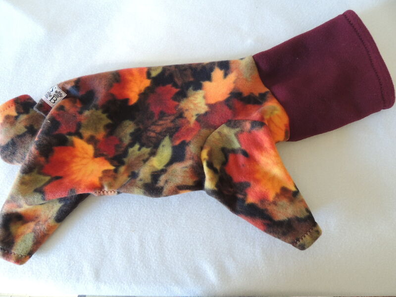 MEDIUM Falling Leaves Warm Fleece Dog Romper - product images  of 