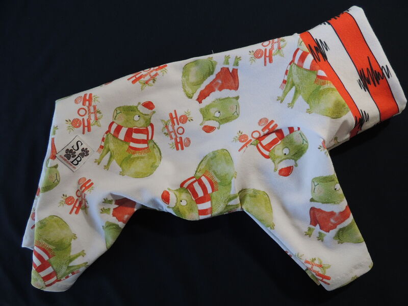 SMALL Capybara Grinch Cotton Knit Christmas Romper - product images