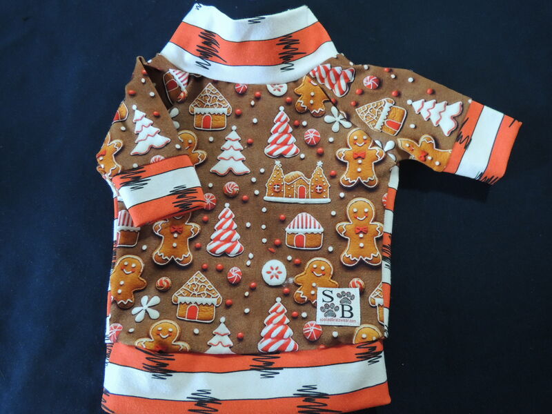 SMALL Gingerbread Stripes Small Dog Tshirt - product images  of 